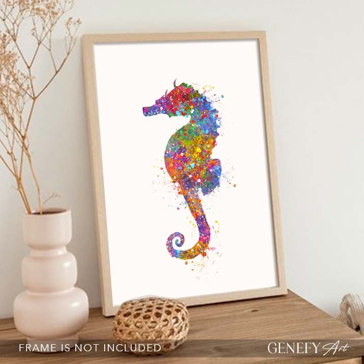 Seahorse Watercolour Print