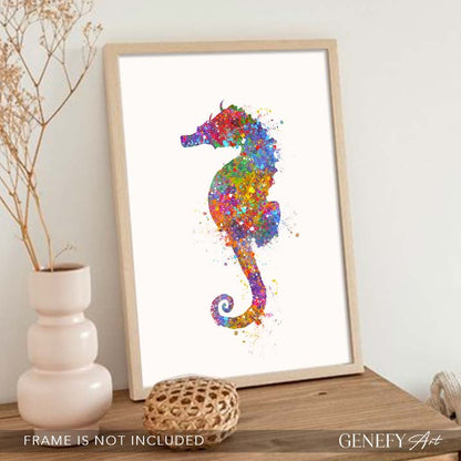 Seahorse Watercolour Print