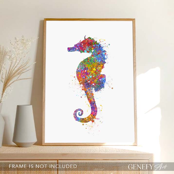 Seahorse Watercolour Print
