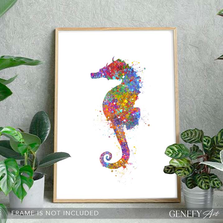 Seahorse Watercolour Print