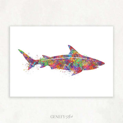Shark Watercolour Print