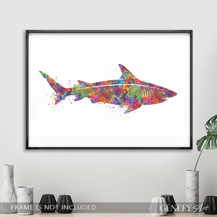 Shark Watercolour Print