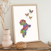 Shih Tzu and Butterflies Watercolour Print - Genefy Art