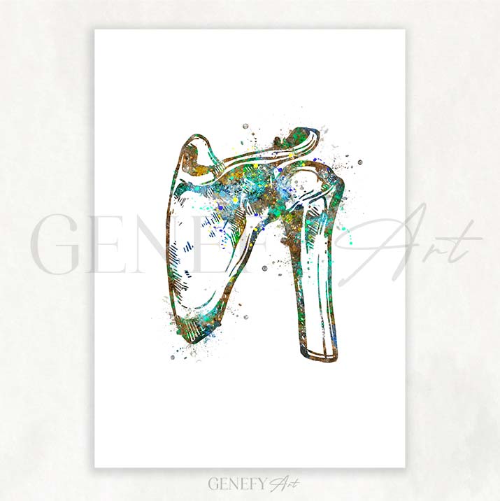 Shoulder Bone Anatomy Watercolour Print