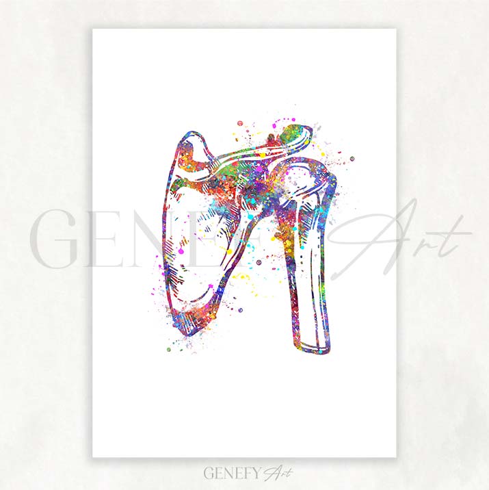Shoulder Bone Anatomy Watercolour Print