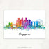 Singapore Skyline Watercolour Print - Genefy Art