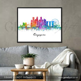 Singapore Skyline Watercolour Print - Genefy Art