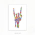 Rock On Skeleton Hand Art Print - Genefy Art