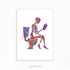 Skeleton Reading a Book Watercolour Art Print