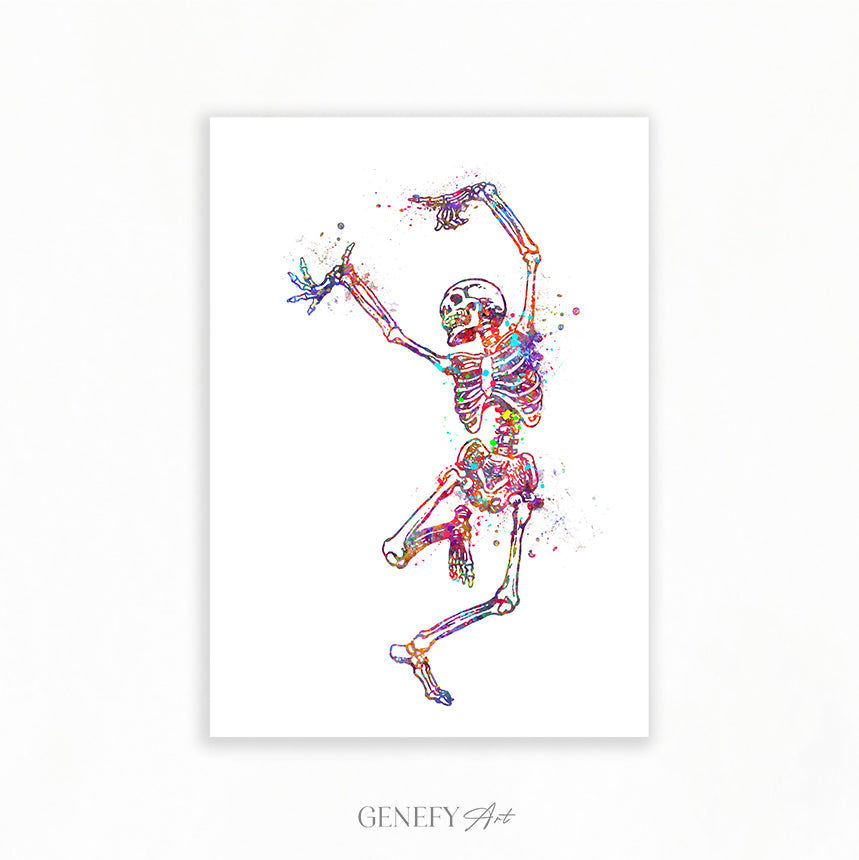 Skeleton Dancing Art Print