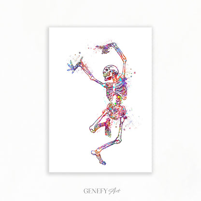 Skeleton Dancing Art Print