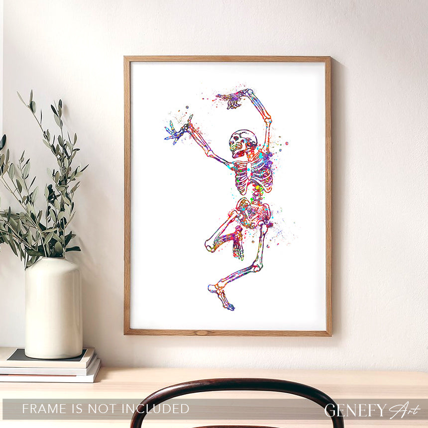 Skeleton Dancing Art Print
