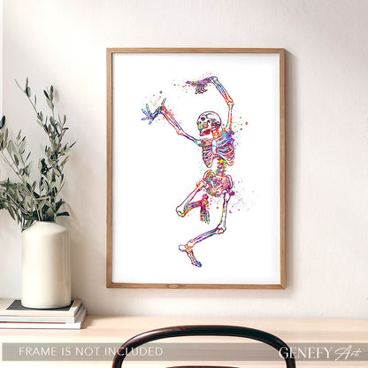 Skeleton Dancing Art Print