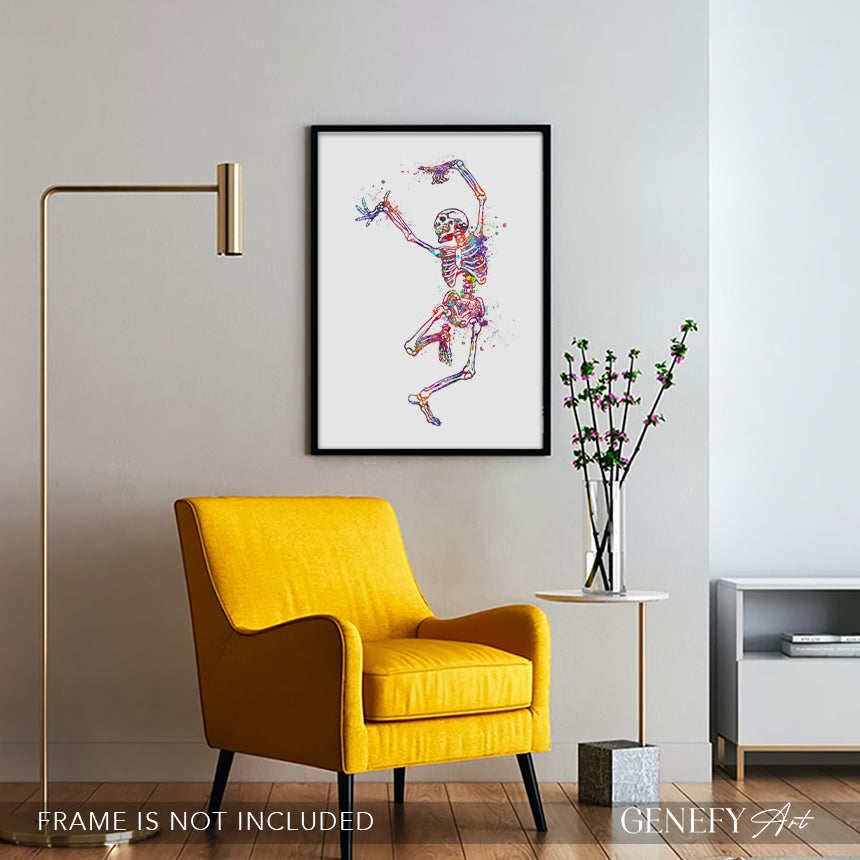 Skeleton Dancing Art Print