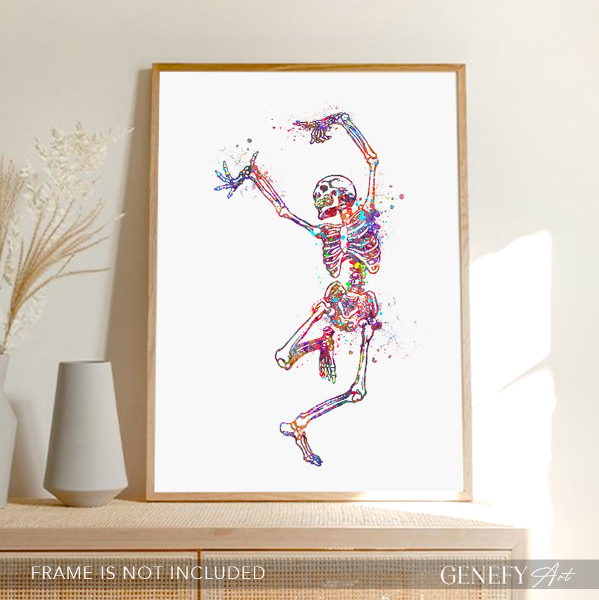 Skeleton Dancing Art Print
