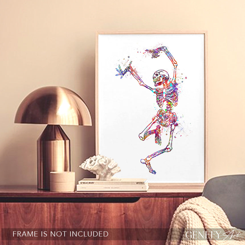 Skeleton Dancing Art Print