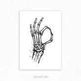hand skeleton anatomy print