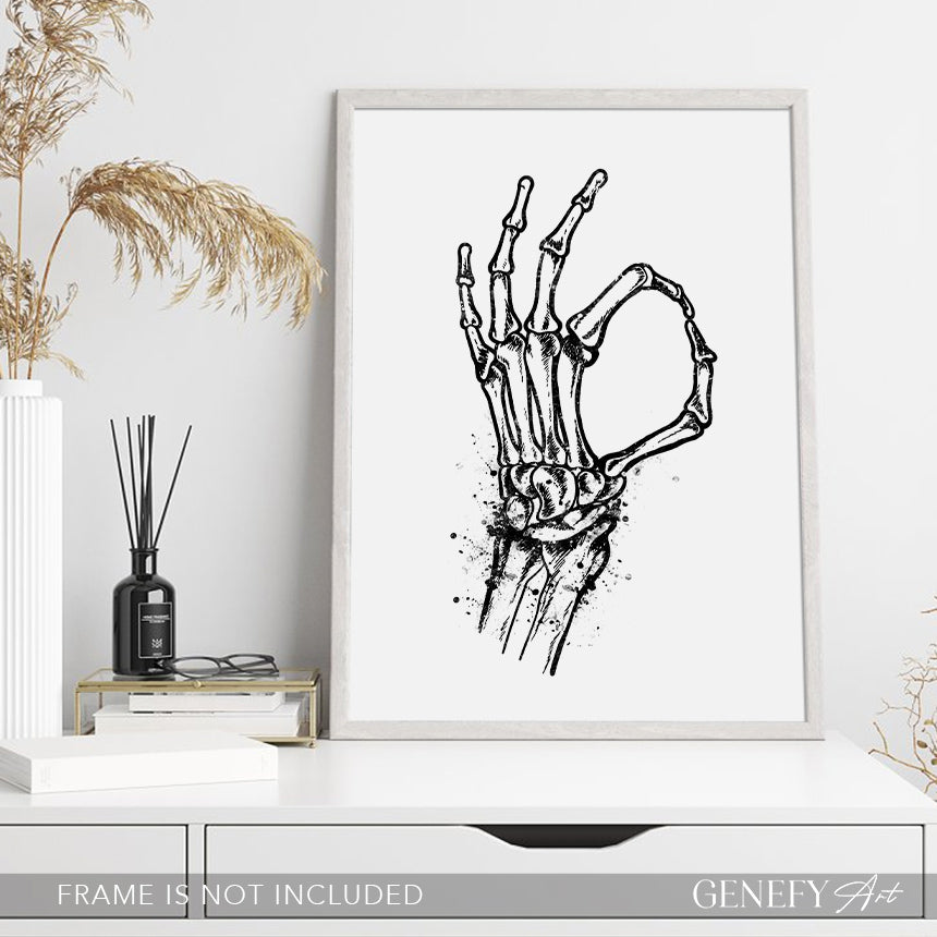 hand skeleton anatomy print