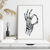 hand skeleton anatomy print