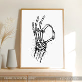 hand skeleton anatomy print