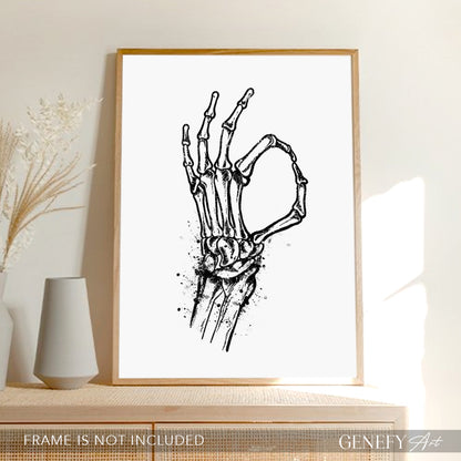 hand skeleton anatomy print