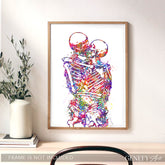 Skeleton Kissing Watercolour Art Print - Genefy Art