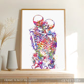 Skeleton Kissing Watercolour Art Print - Genefy Art