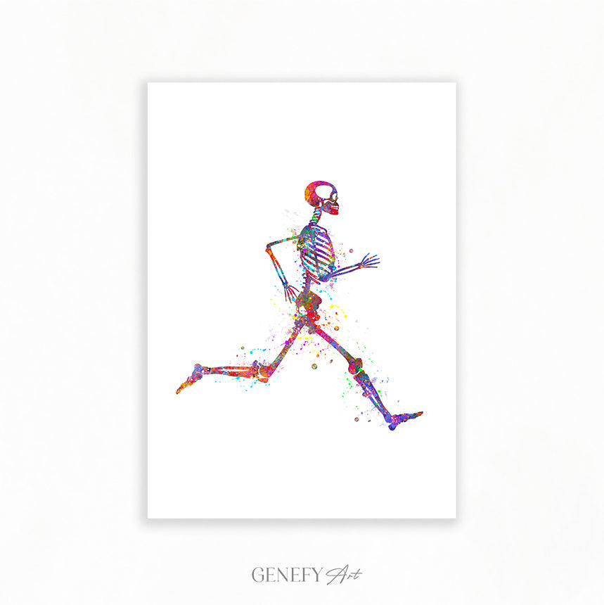 Skeleton Running Art Print