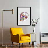 Human Skull Watercolour Art Print