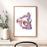 Human Skull Watercolour Art Print