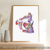 Human Skull Watercolour Art Print
