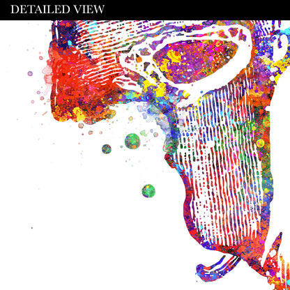 Human Skull Watercolour Art Print