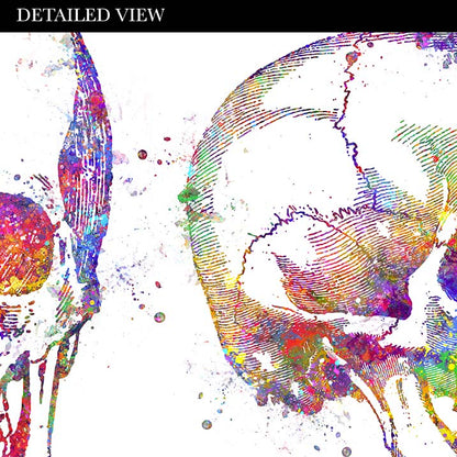 Skull Watercolour Art Print