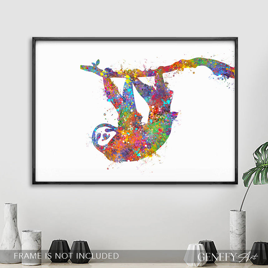 Sloth Watercolour Art - Genefy Art