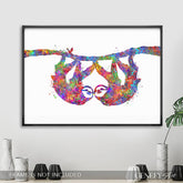 Sloth Couple Watercolour Art