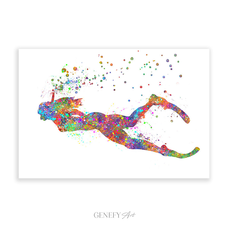 Female Snorkeling Art Print