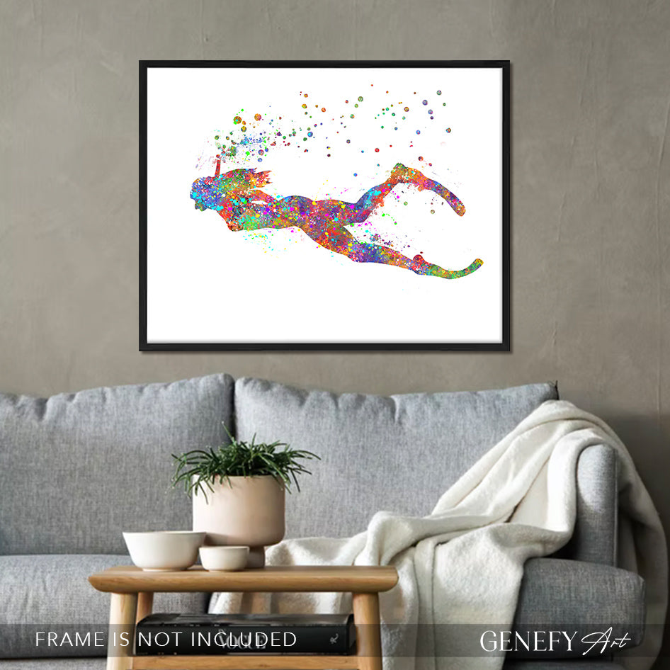 Female Snorkeling Art Print