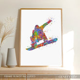 Snowboarding Watercolour Art Print