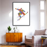 Snowboarding Watercolour Art Print