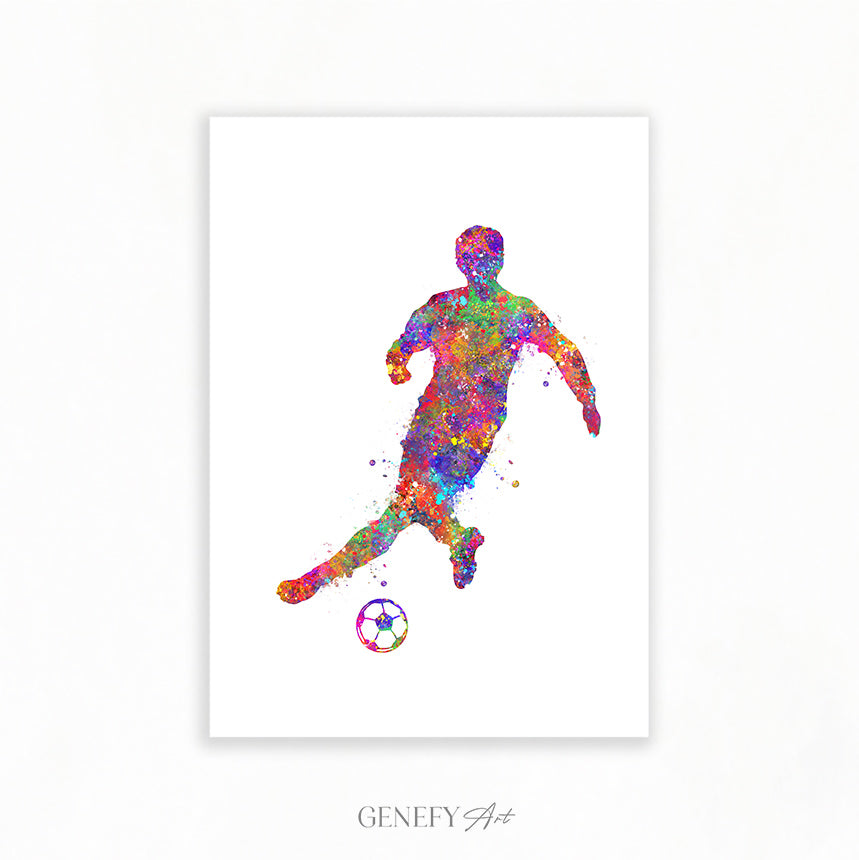 Football Watercolour Art Print