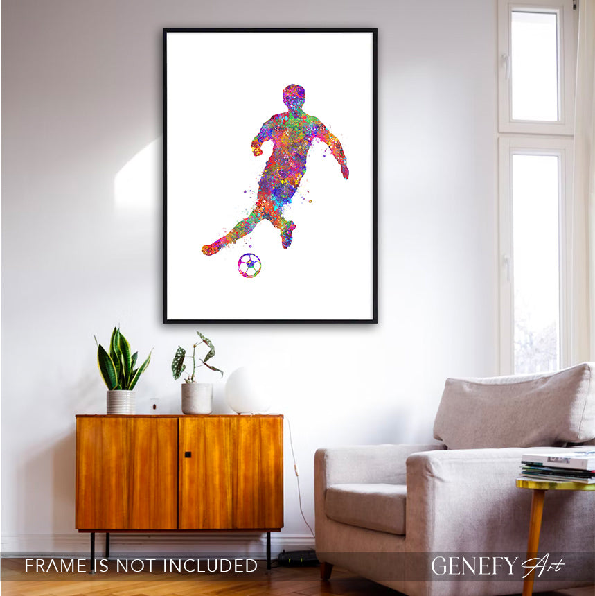 Football Watercolour Art Print