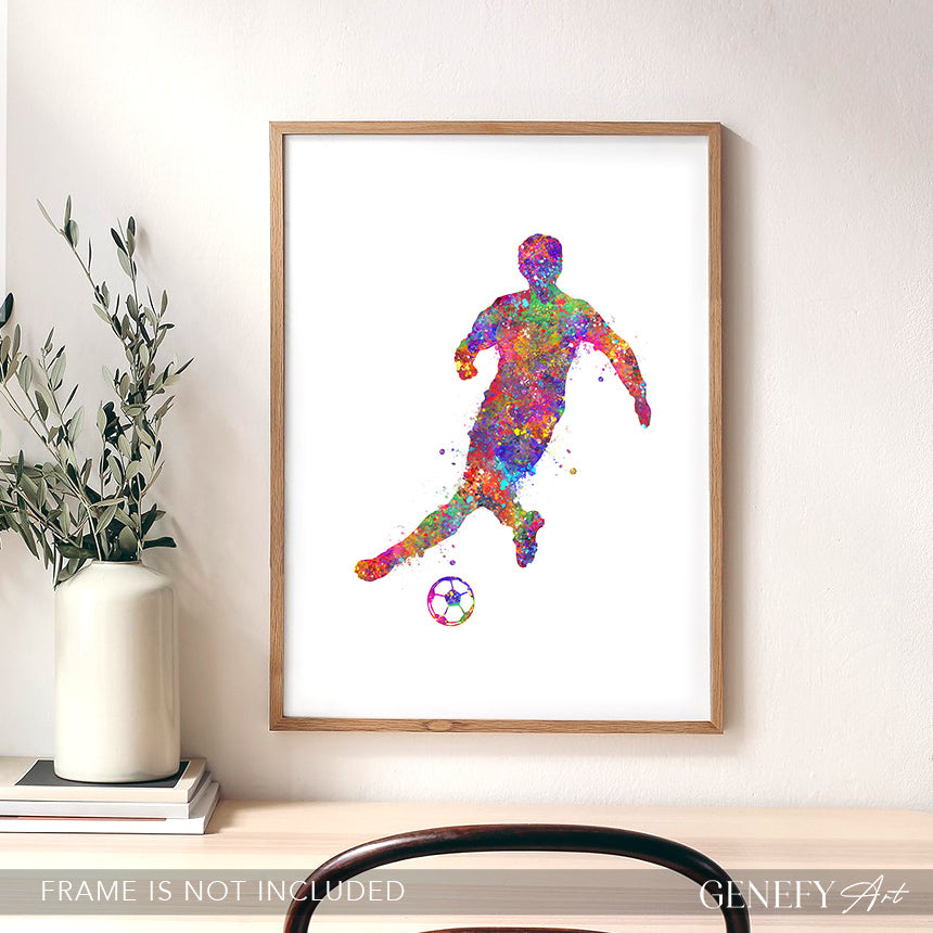 Football Watercolour Art Print