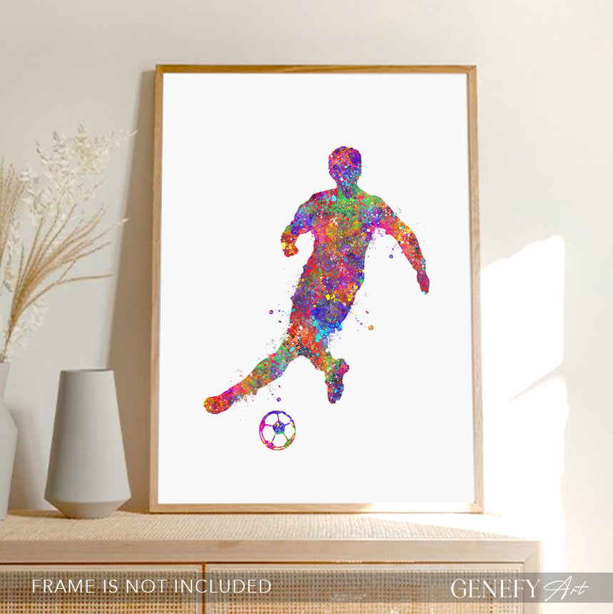Football Watercolour Art Print