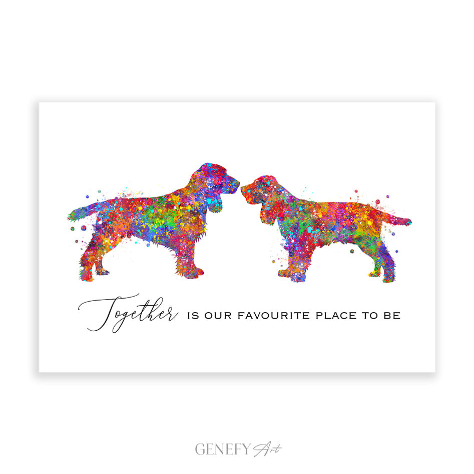 Spaniel Dog Watercolour Art Print
