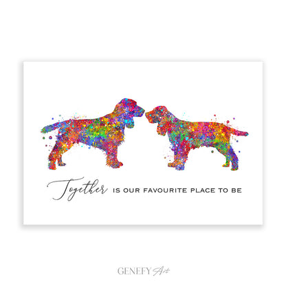 Spaniel Dog Watercolour Art Print