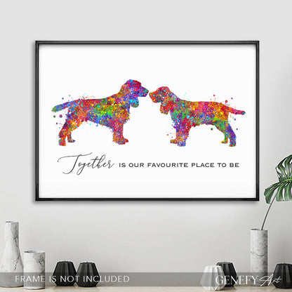 Spaniel Dog Watercolour Art Print