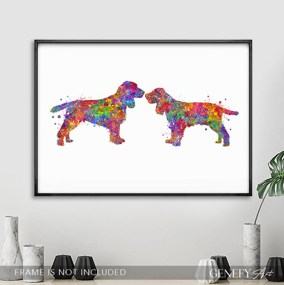 Spaniel Dog Watercolour Art Print