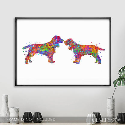 Spaniel Dog Watercolour Art Print