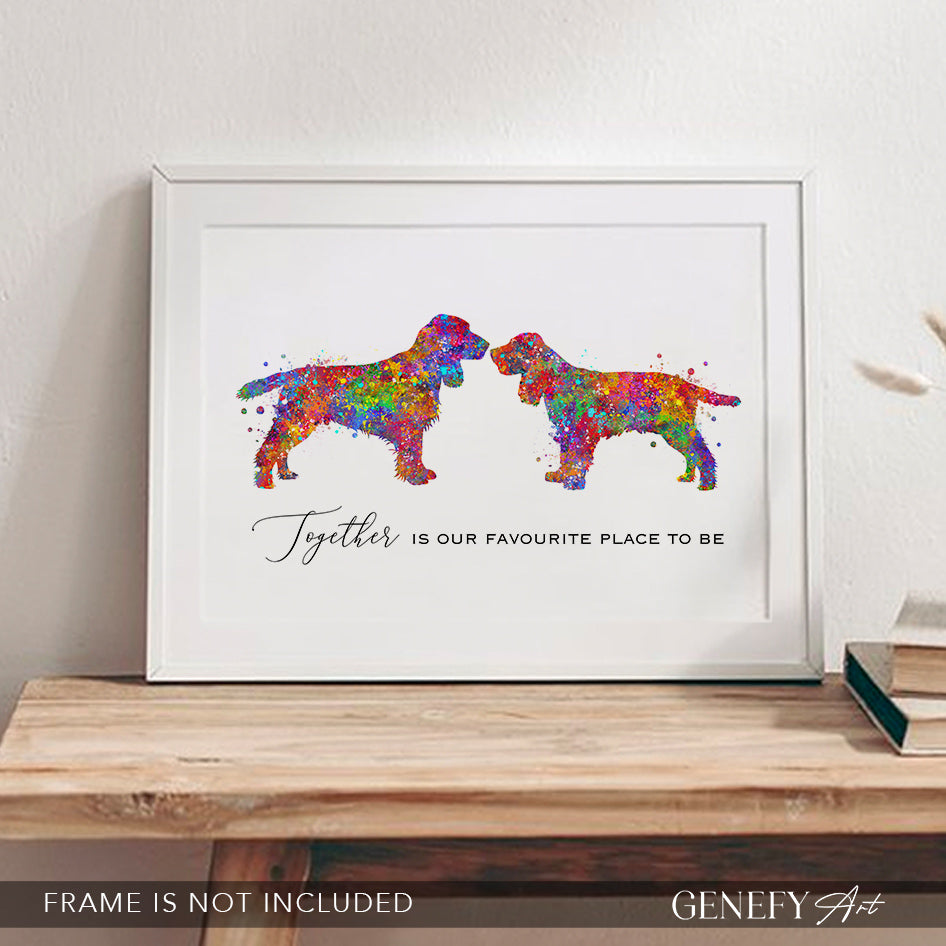 Spaniel Dog Watercolour Art Print