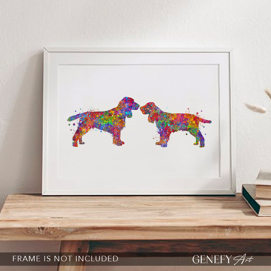 Spaniel Dog Watercolour Art Print